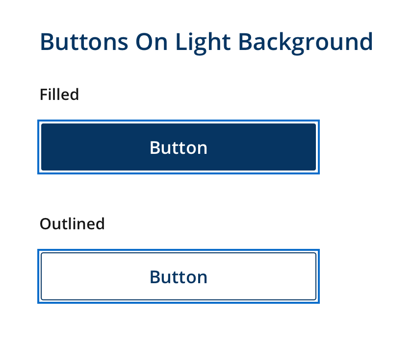 Focused buttons on light background