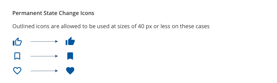 Permanent state change icons